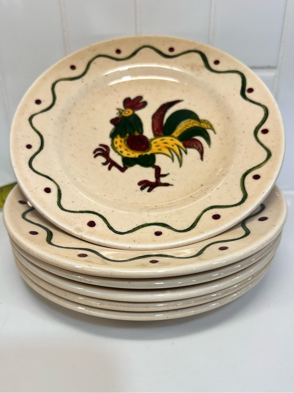 Metlox Poppytrail Vernon California Provincial Rooster Bread & Butter Plate 6.5”